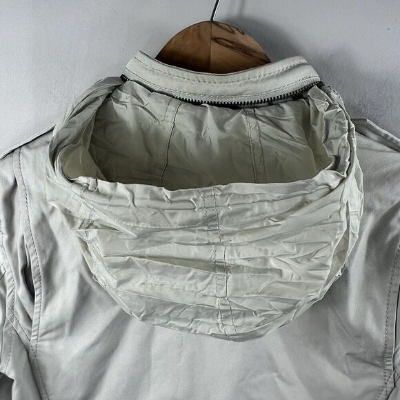 Banana Republic Tan Utility Jacket Size XS Zip Up Hide Away Hood - Picture 13 of 16